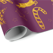 Star Leap Bourgondië inpakpapier (Rol Hoek)