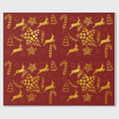 Star Leap Rood inpakpapier (Vlak)