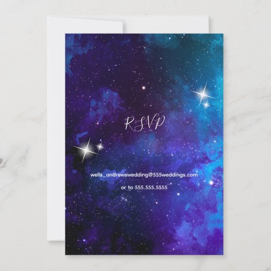 Star Licht Blauw Sky Bruiloft Kaart (Achterkant)