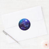 Star Licht Blauw Sky Bruiloft Ronde Sticker (Envelop)