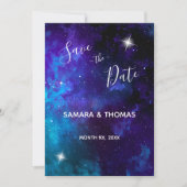 Star Licht Blauw Sky Bruiloft Save The Date (Voorkant)