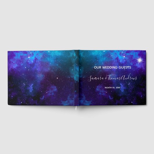Star Light Blue Sky Wedding Gastenboek (Volledig)