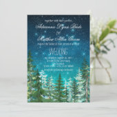 Star Light Night Bos Tree bruiloft uitnodigingen (Staand voorkant)