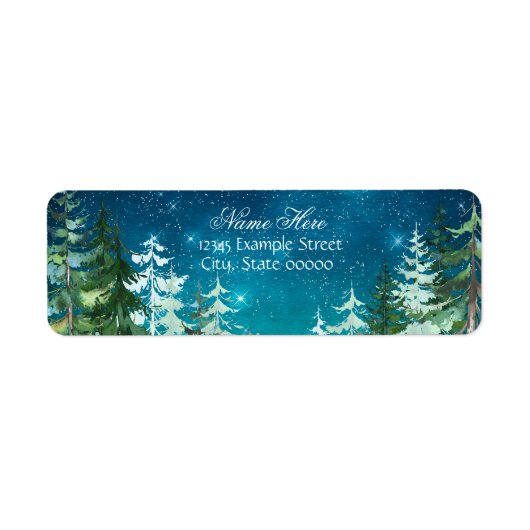 Star Light Night Forest retouradres Etiket (Voorkant)