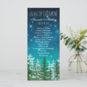 Star Light Night Forest Trouwvolgorde van de cerem Programmakaart (Staand voorkant)