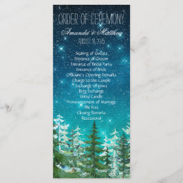 Star Light Night Forest Trouwvolgorde van de cerem Programmakaart