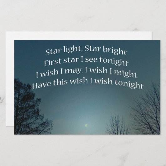 Star Light Star Bright Briefpapier (Voorkant / Achterkant)