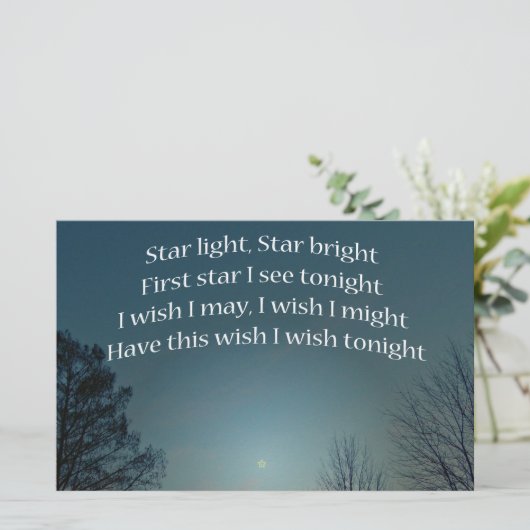 Star Light Star Bright Briefpapier (Staand voorkant)