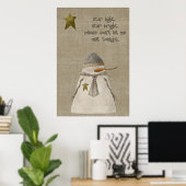 Star Light, Star Bright Snowman Poster (Thuiskantoor)