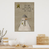 Star Light, Star Bright Snowman Poster (Keuken)