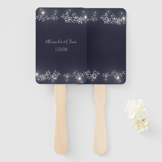 Star Light Wedding Favor Hand Fan Handwaaier (Voorkant en achterkant)