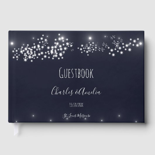 Star Light Wedding Guest Book Gastenboek (Voorkant)