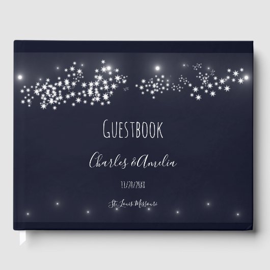 Star Light Wedding Guest Book Gastenboek (Voorkant)