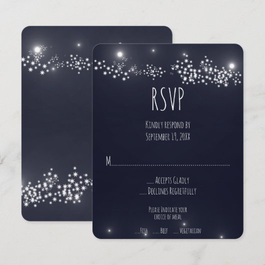 Star Light Wedding RSVP Kaart (Voorkant / Achterkant)