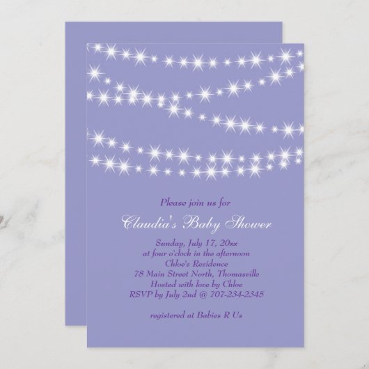 Star Lights Baby shower Uitnodiging (Voorkant / Achterkant)