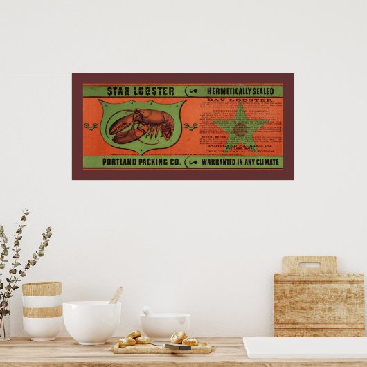 Star Lobster  Label Art Poster (Keuken)