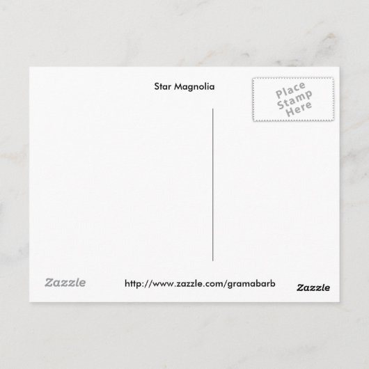Star Magnolia Briefkaart (Achterkant)