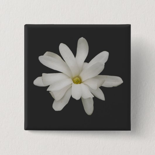 Star Magnolia Flower Badge Vierkante Button 5,1 Cm (Voorkant)