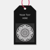 Star Mandala breit zwart & wit Cadeaulabel (Voorkant)