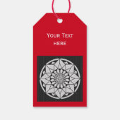 Star Mandala breit zwart & wit Cadeaulabel (Achterkant)