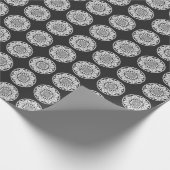 Star Mandala breit zwart & wit Cadeaupapier (Hoek)