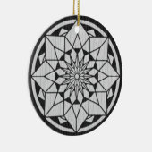 Star Mandala breit zwart & wit Keramisch Ornament (Rechts)