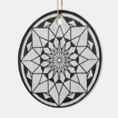 Star Mandala breit zwart & wit Keramisch Ornament (Links)