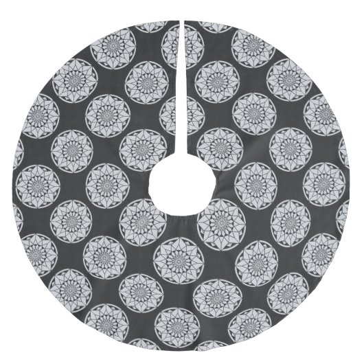 Star Mandala breit zwart & wit Kerstboom Rok (Voorkant)