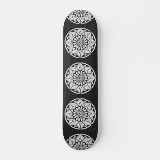 Star Mandala breit zwart & wit Persoonlijk Skateboard (Voorkant)