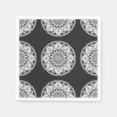 Star Mandala breit zwart & wit Servet (Voorkant)