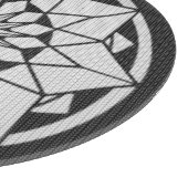 Star Mandala breit zwart & wit Snijplank (Hoek)