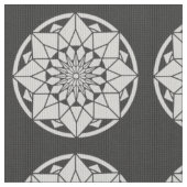Star Mandala breit zwart & wit Stof (Close Up)