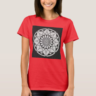 Star Mandala breit zwart & wit T-shirt