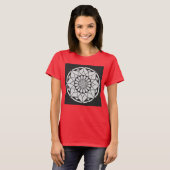 Star Mandala breit zwart & wit T-shirt (Voorkant volledig)