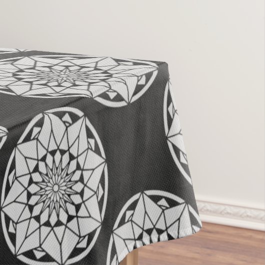 Star Mandala breit zwart & wit Tafelkleed (Voorbeeld)