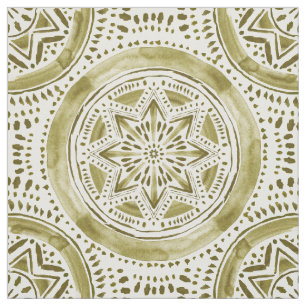 STAR MANDALA Gold Holiday Medallion Stof