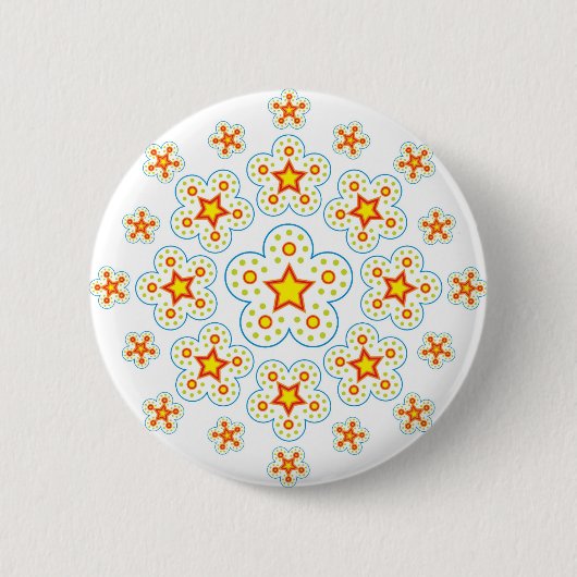 Star Mandala Ronde Button 5,7 Cm (Voorkant)