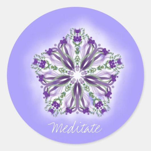 *~* Star Mandala voor Meditatie Mindfulness Ronde Sticker (Voorkant)