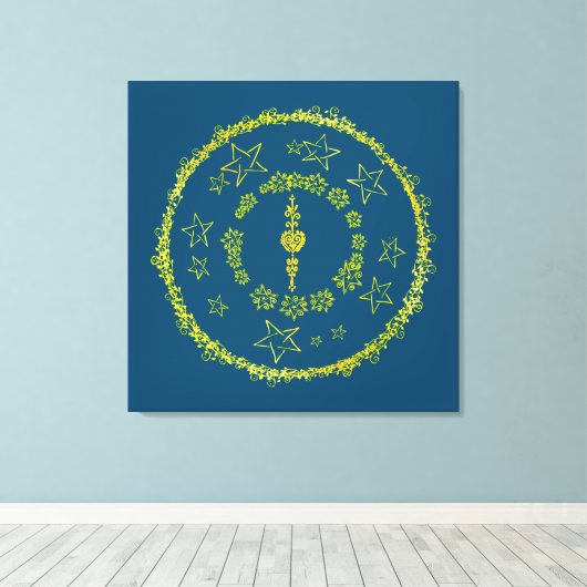 Star Mandala - Wrapped Canvas (Insitu (Houten vloer))