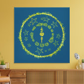 Star Mandala - Wrapped Canvas (Insitu (Woonkamer))