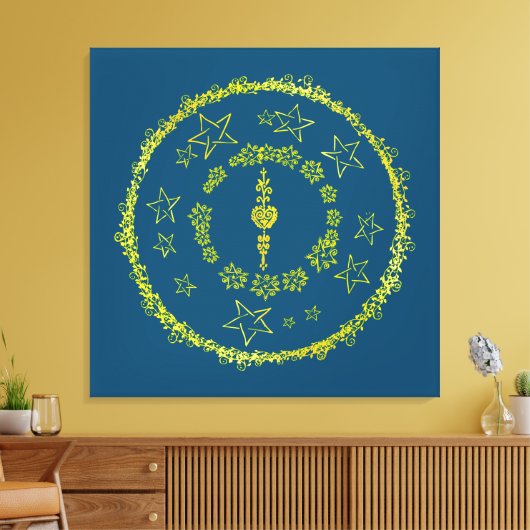Star Mandala - Wrapped Canvas (Insitu (Woonkamer))