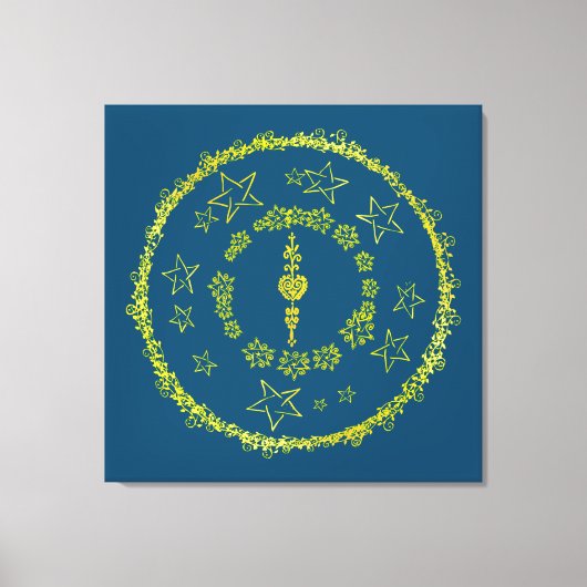 Star Mandala - Wrapped Canvas Afdruk (Voorkant)