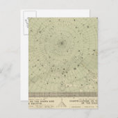 Star map - South polar region Briefkaart (Voorkant / Achterkant)