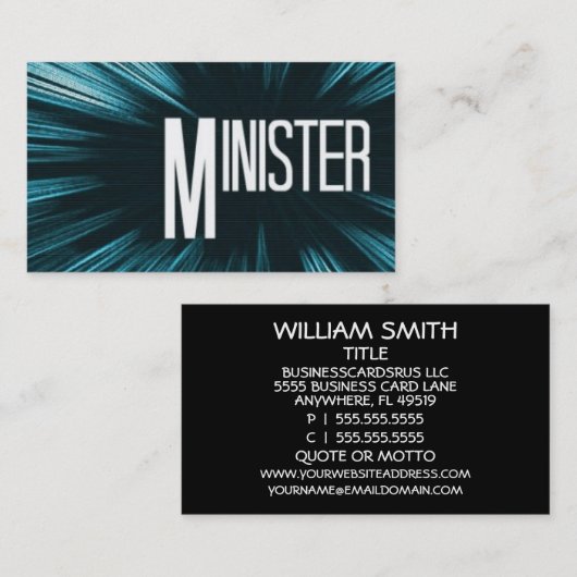 Star Minister Visitekaartje (Voorkant / Achterkant)