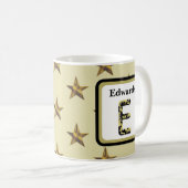 Star Monogram Gold Elegant Familienaam Initiaal Koffiemok (Voorkant rechts)