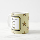 Star Monogram Gold Elegant Familienaam Initiaal Koffiemok (Voorkant links)