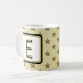 Star Monogram Gold Elegant Familienaam Initiaal Koffiemok (Voorkant links)
