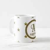 Star Monogram Golden Star Pattern Family Initiaal Koffiemok (Voorkant links)