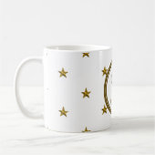 Star Monogram Golden Star Pattern Family Initiaal Koffiemok (Links)