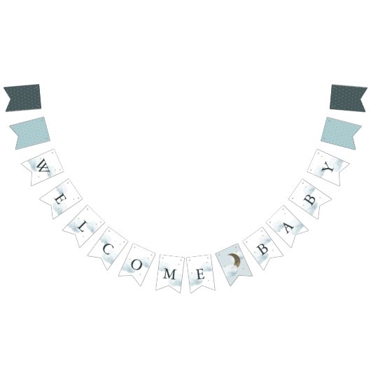 Star Moon & Cloud Welkom Baby Bunting Vlaggen Vlaggetjes (Alle)